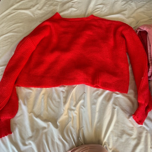 Amazon Red Button-Up Cardigan - Picture 2 of 2
